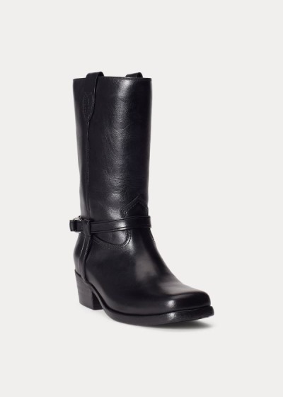 Botas Polo Ralph Lauren Mujer Negros - Harness Leather - ITOXA4820